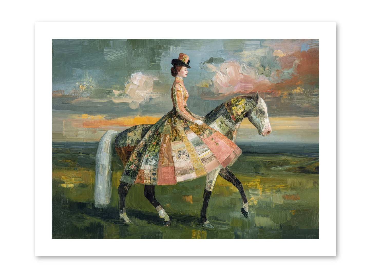 Where Fields Fold Into Path -- Loose Canvas Print 16x12