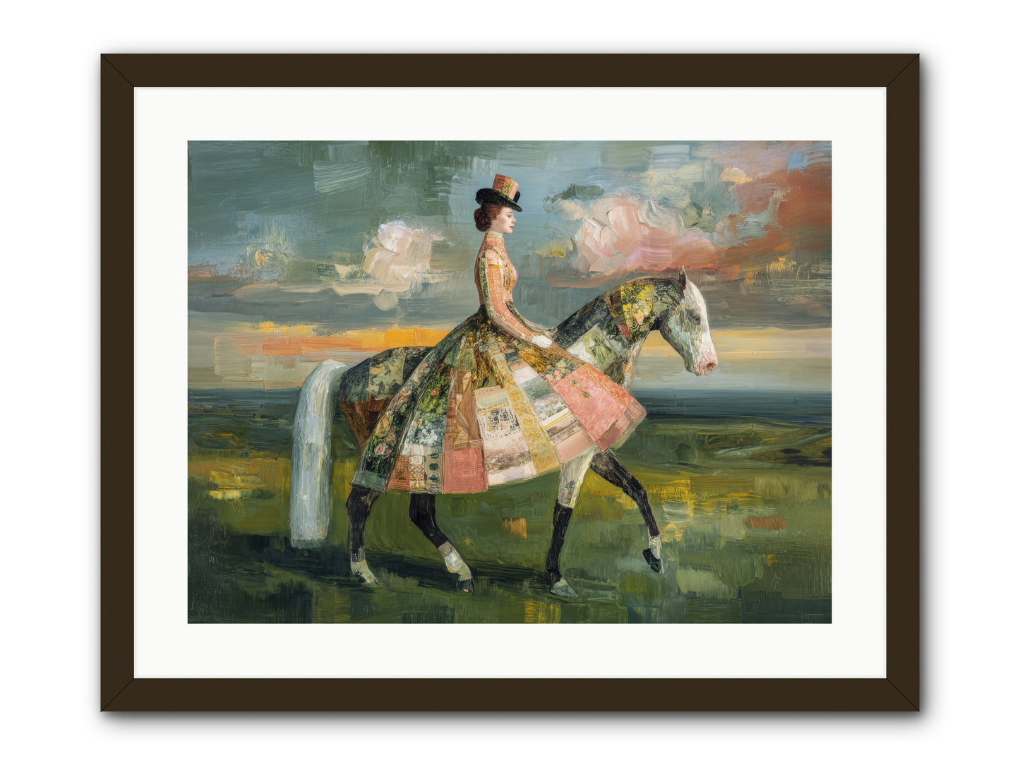 Where Fields Fold Into Path -- Framed Print - Black 24x18