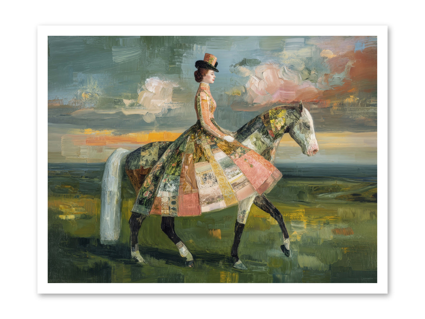 Where Fields Fold Into Path -- Loose Canvas Print 32x24