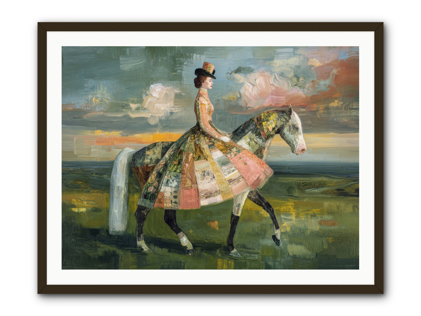 Where Fields Fold Into Path -- Framed Print - Black 40x30