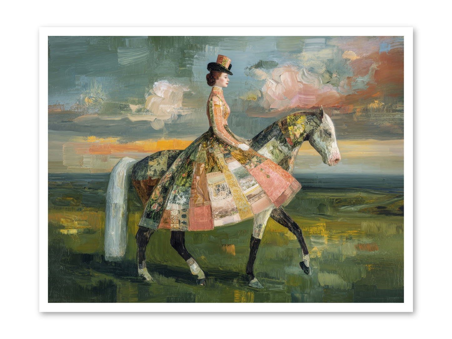 Where Fields Fold Into Path -- Loose Canvas Print 40x30