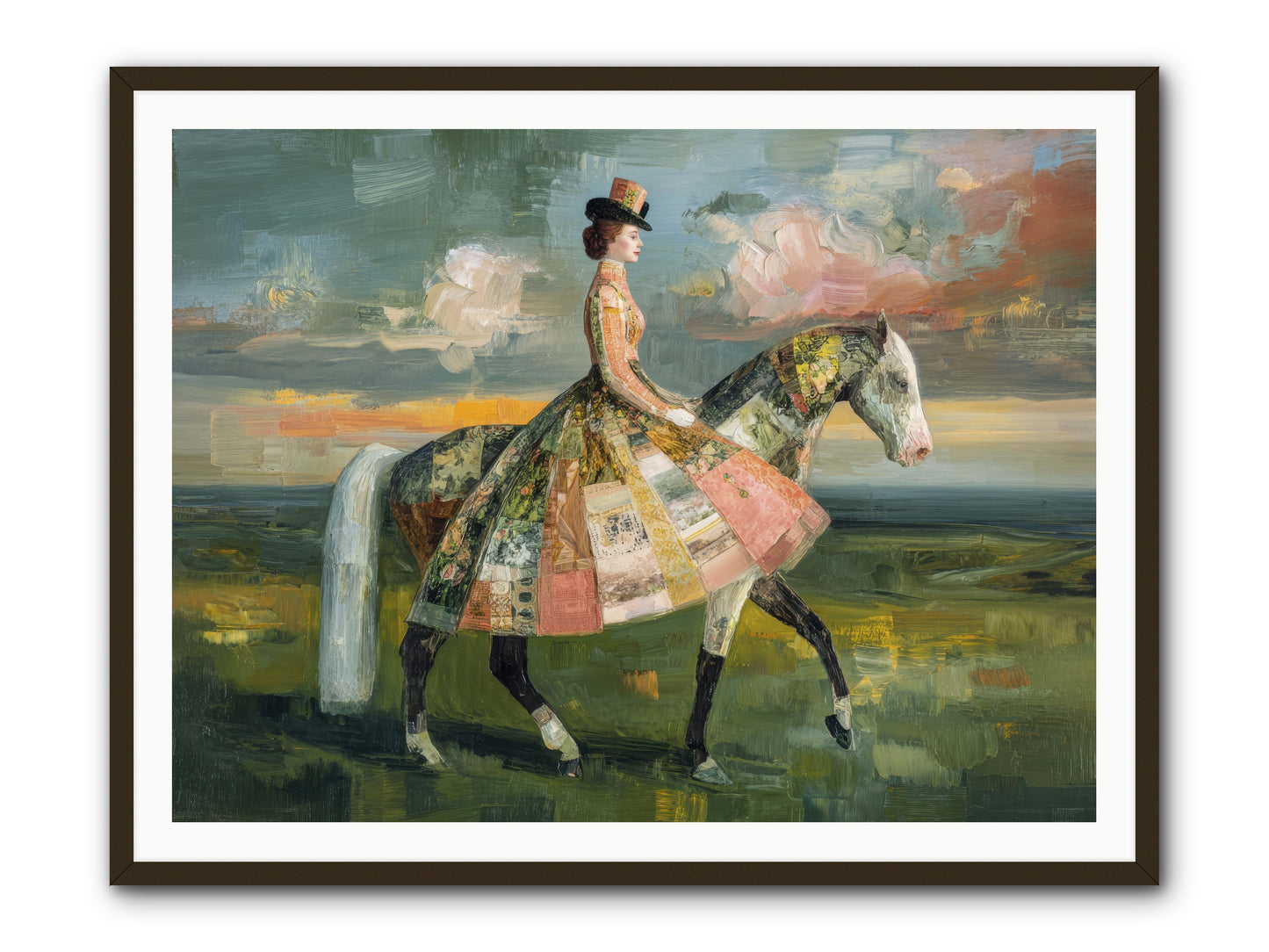 Where Fields Fold Into Path -- Framed Print - Black 48x36