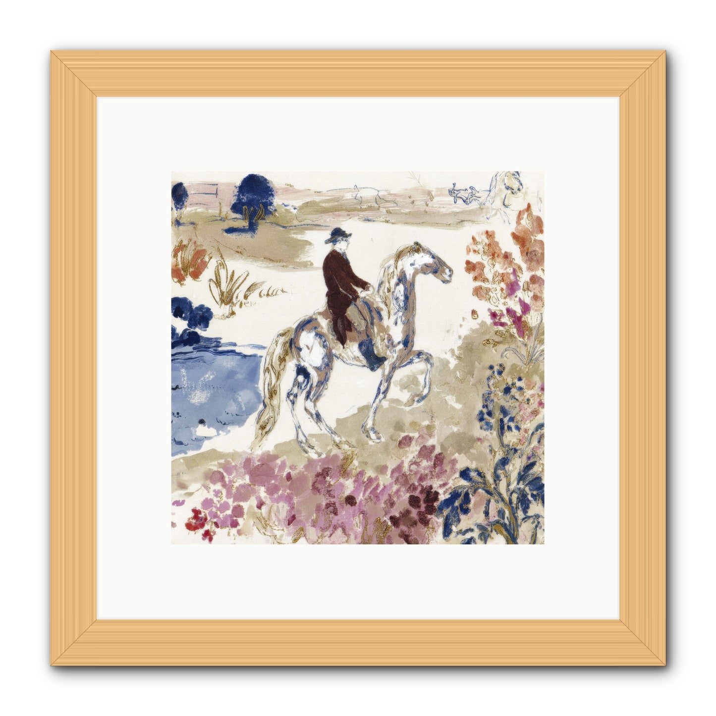 Where Mountains Meet -- Framed Print - Natural 10x10