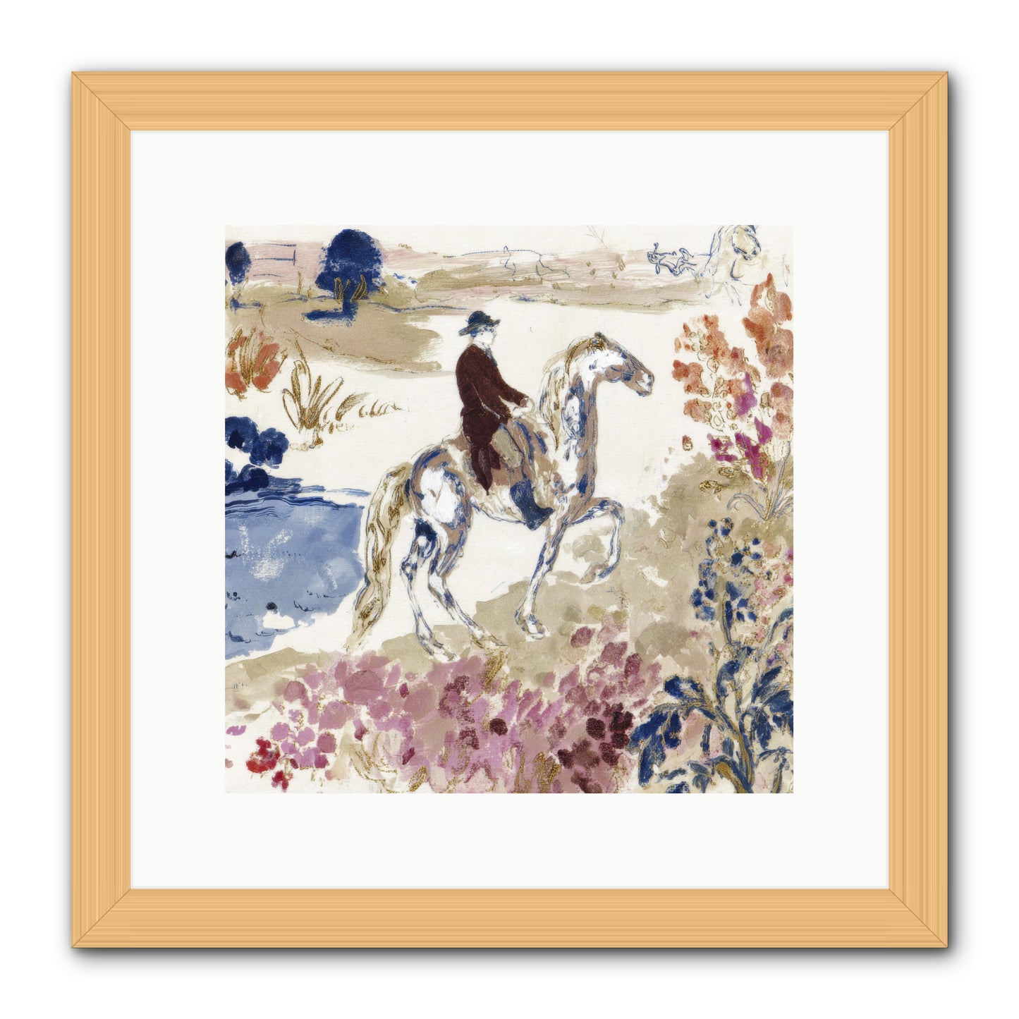 Where Mountains Meet -- Framed Print - Natural 12x12
