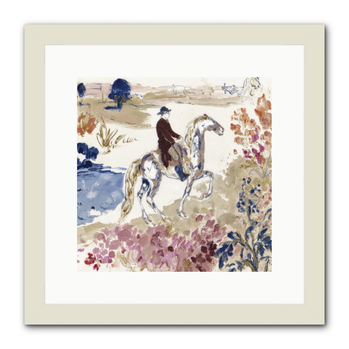 Where Mountains Meet -- Framed Print - White 12x12