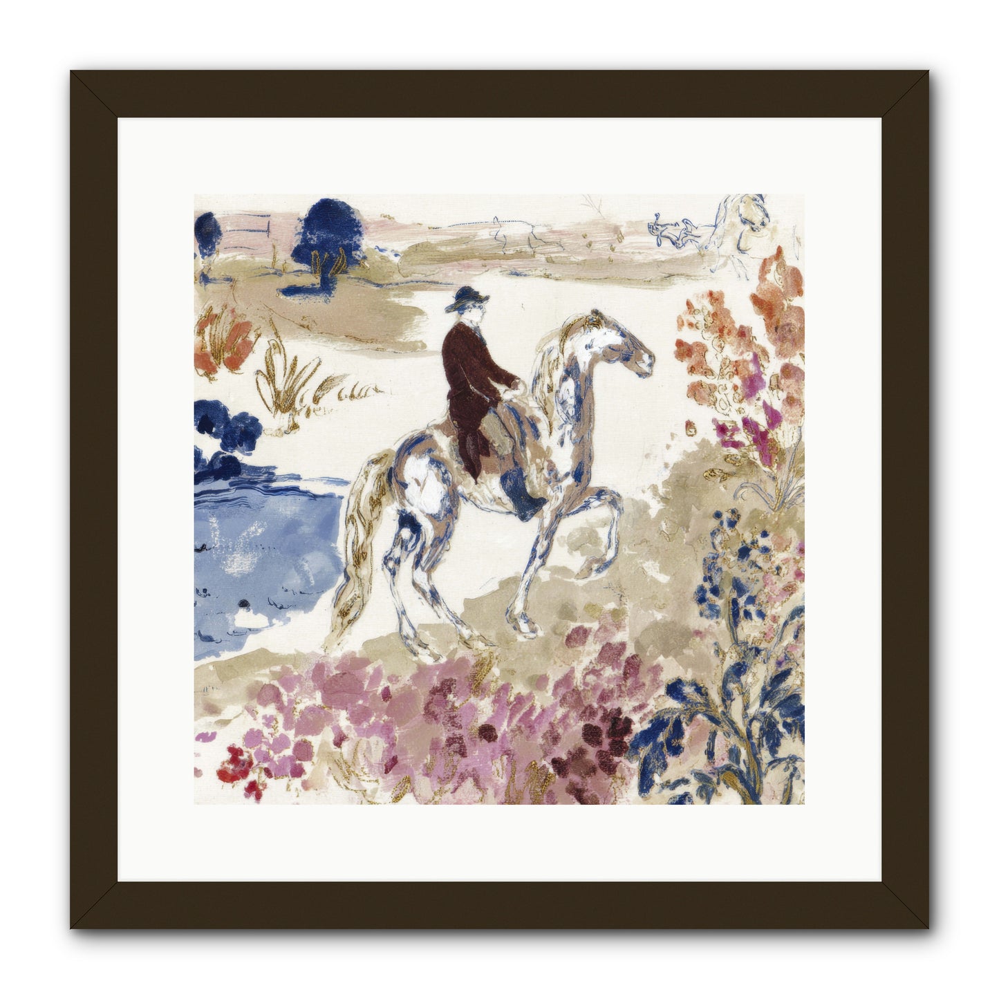 Where Mountains Meet -- Framed Print - Black 16x16