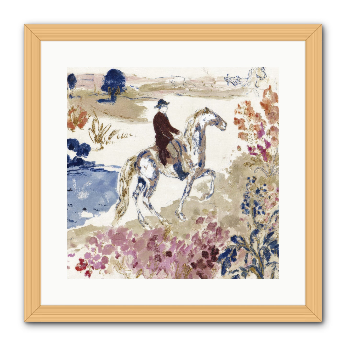 Where Mountains Meet -- Framed Print - Natural 16x16