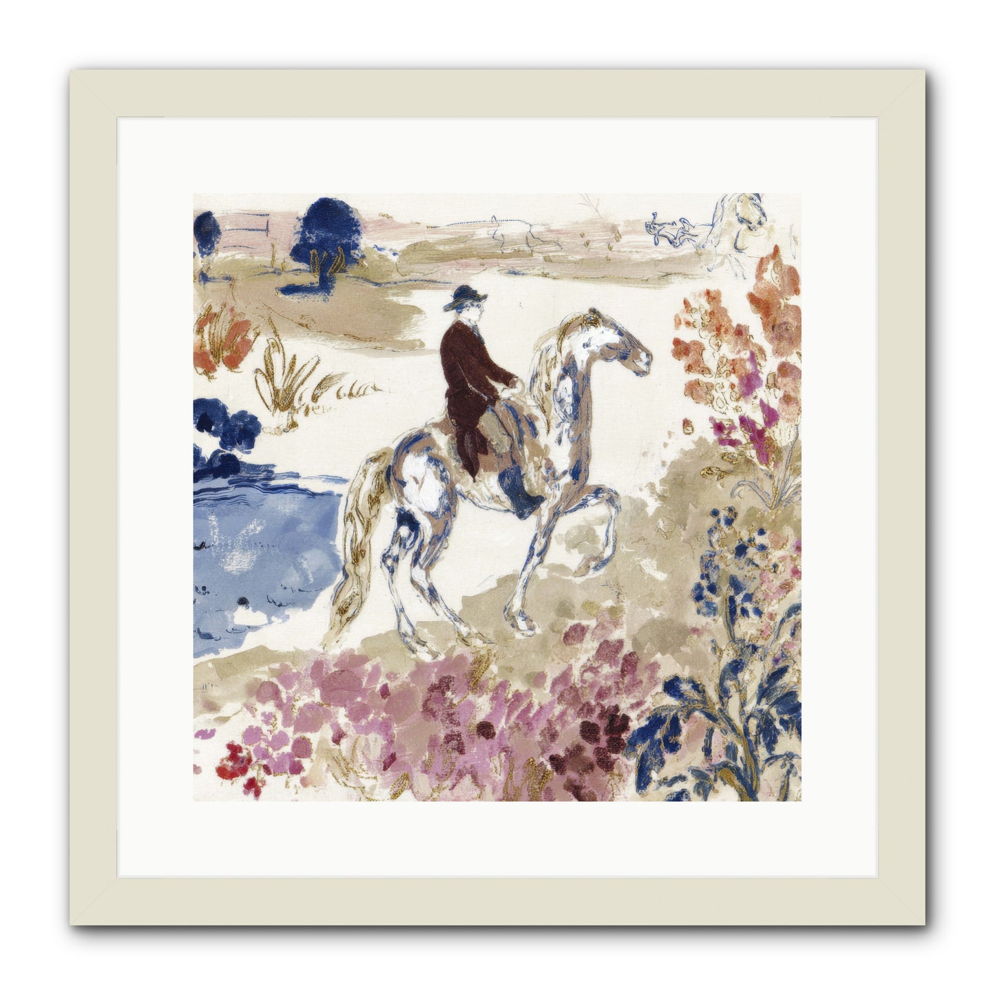 Where Mountains Meet -- Framed Print - White 16x16