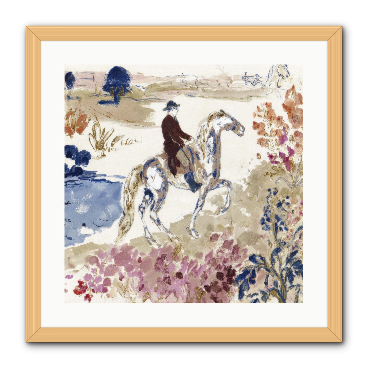 Where Mountains Meet -- Framed Print - Natural 20x20