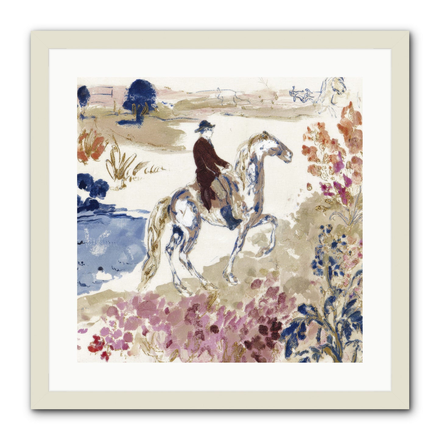 Where Mountains Meet -- Framed Print - White 20x20