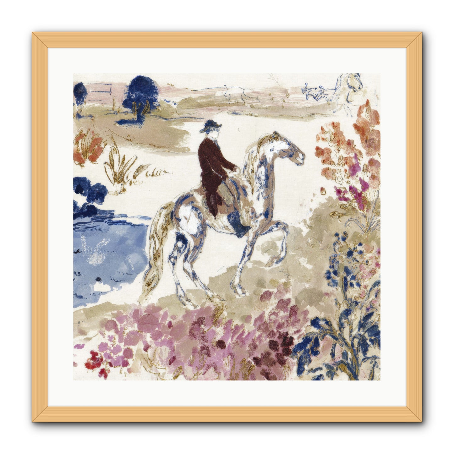 Where Mountains Meet -- Framed Print - Natural 24x24