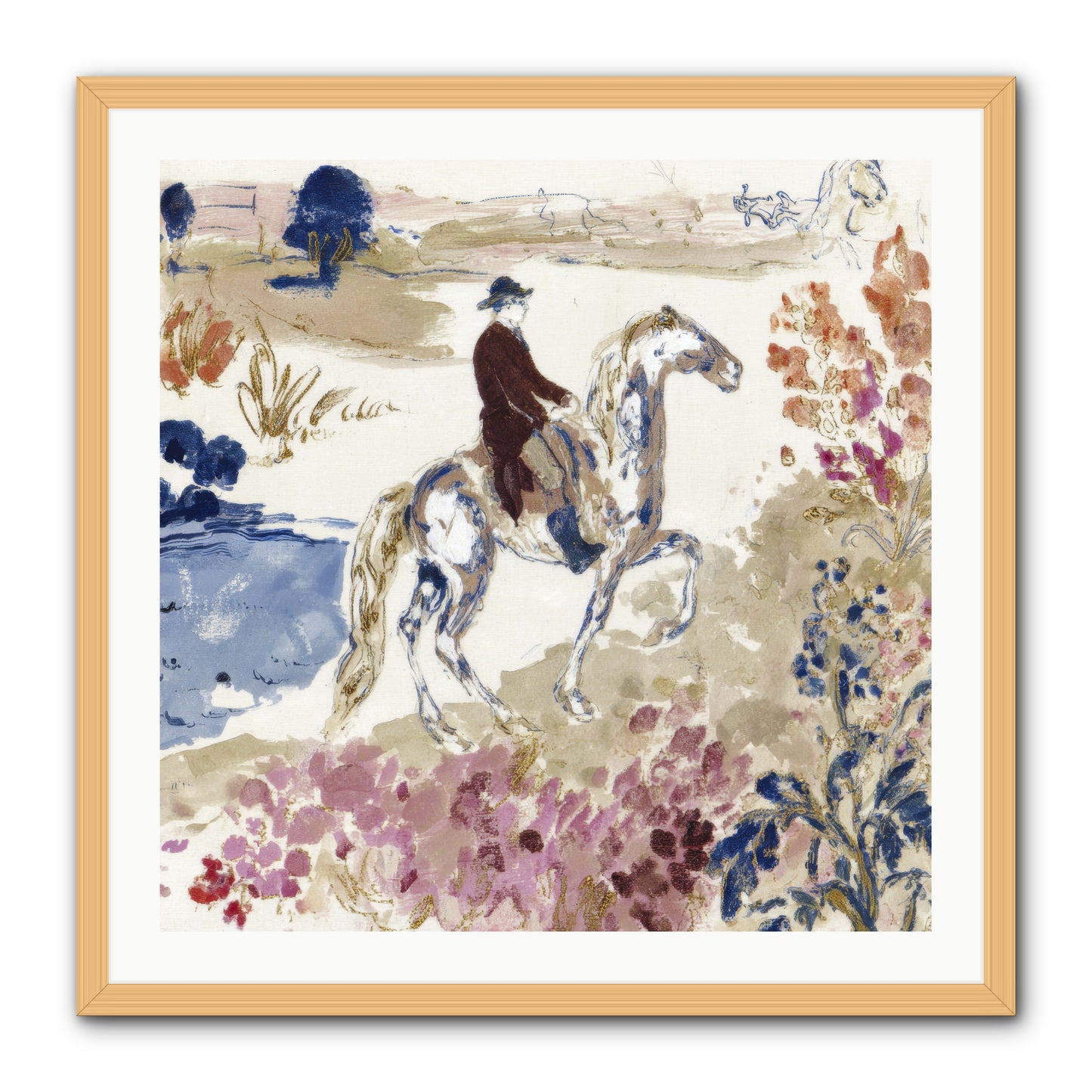 Where Mountains Meet -- Framed Print - Natural 30x30
