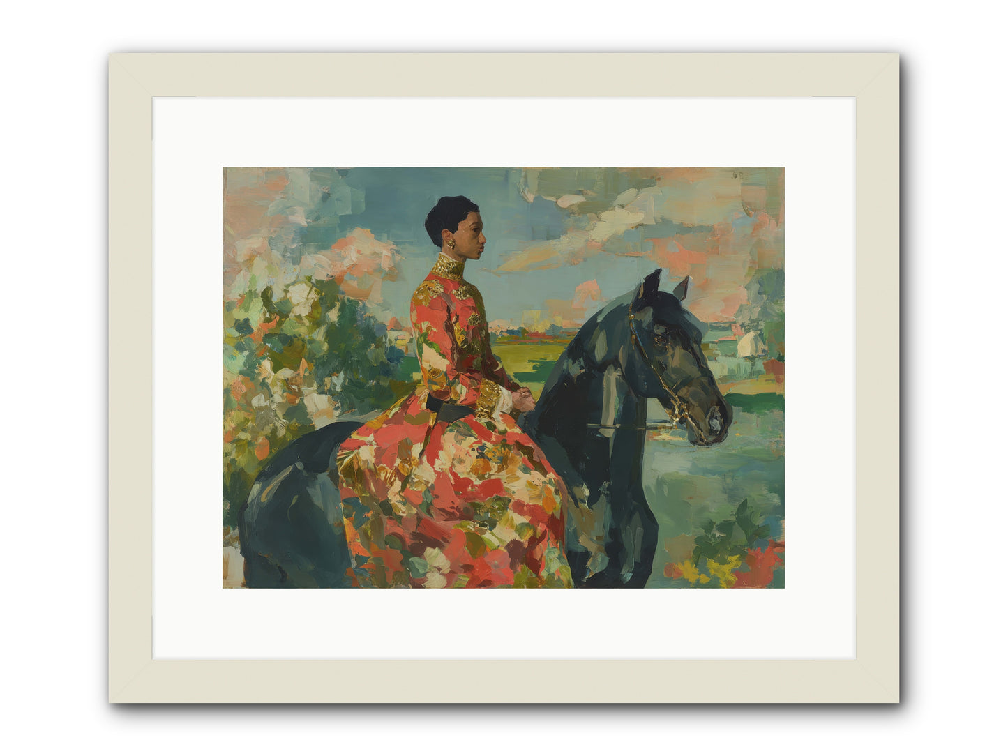 Where Peace Meets Pasture -- Framed Print - White 16x12
