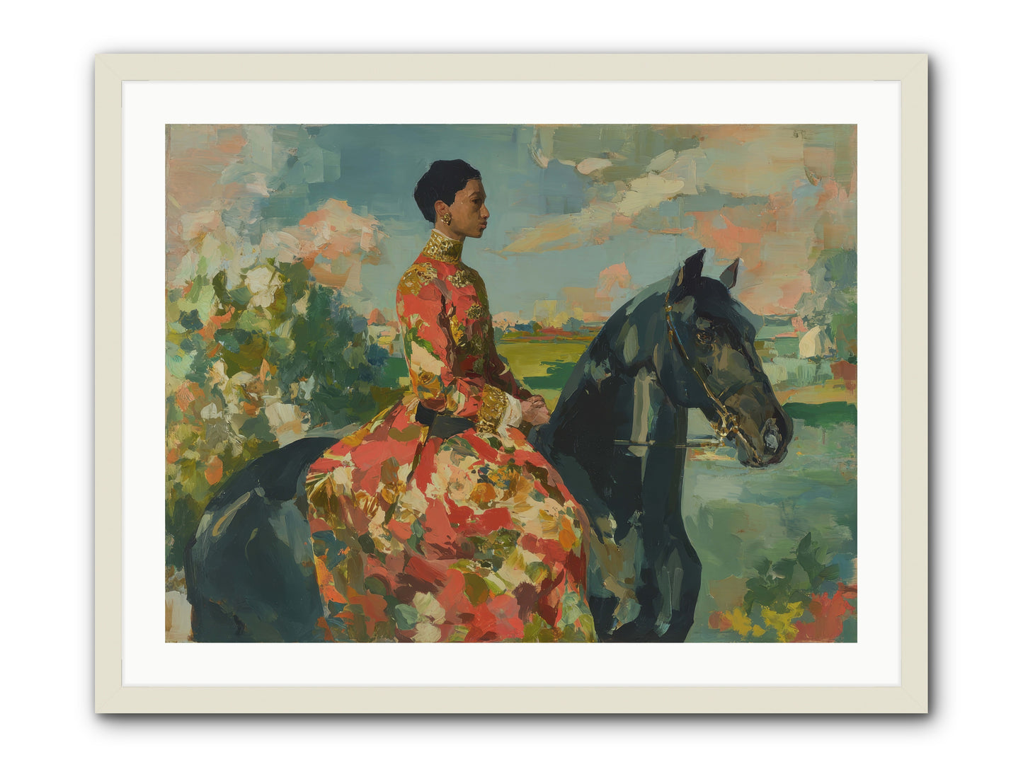 Where Peace Meets Pasture -- Framed Print - White 32x24
