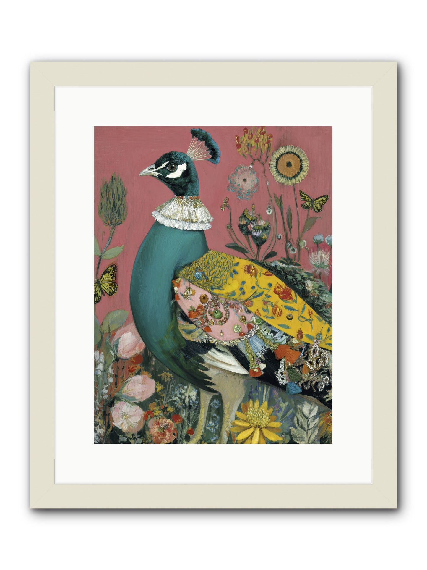 Where Rubies Grow on Vines -- Framed Print - White 12x16