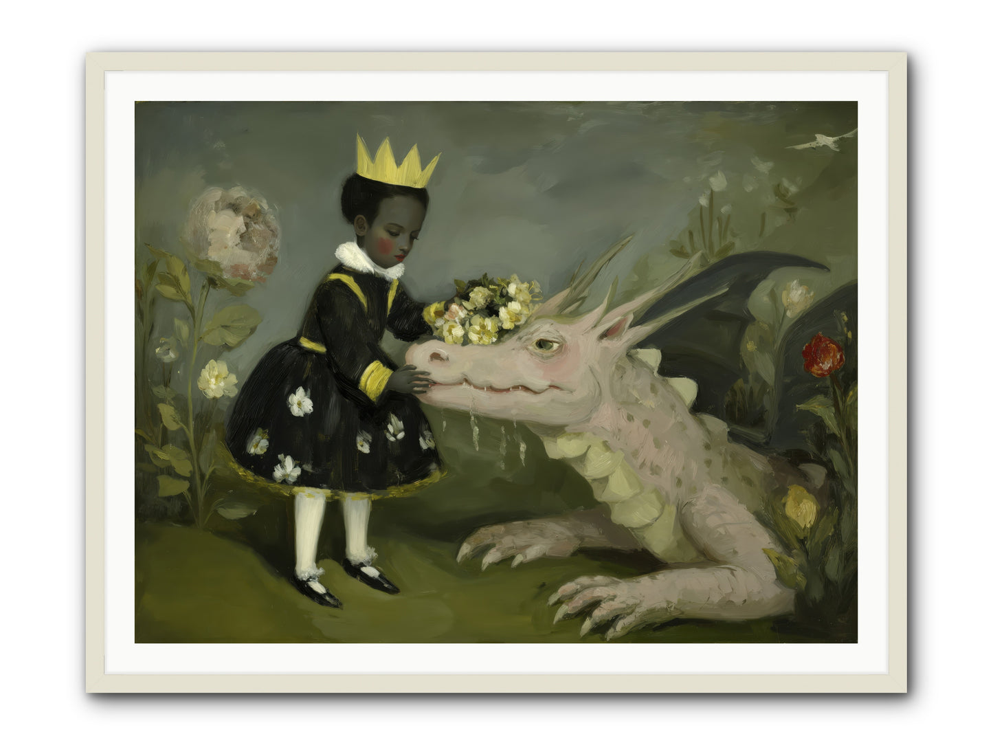 Where Scales Meet Wonder -- Framed Print - White 48x36