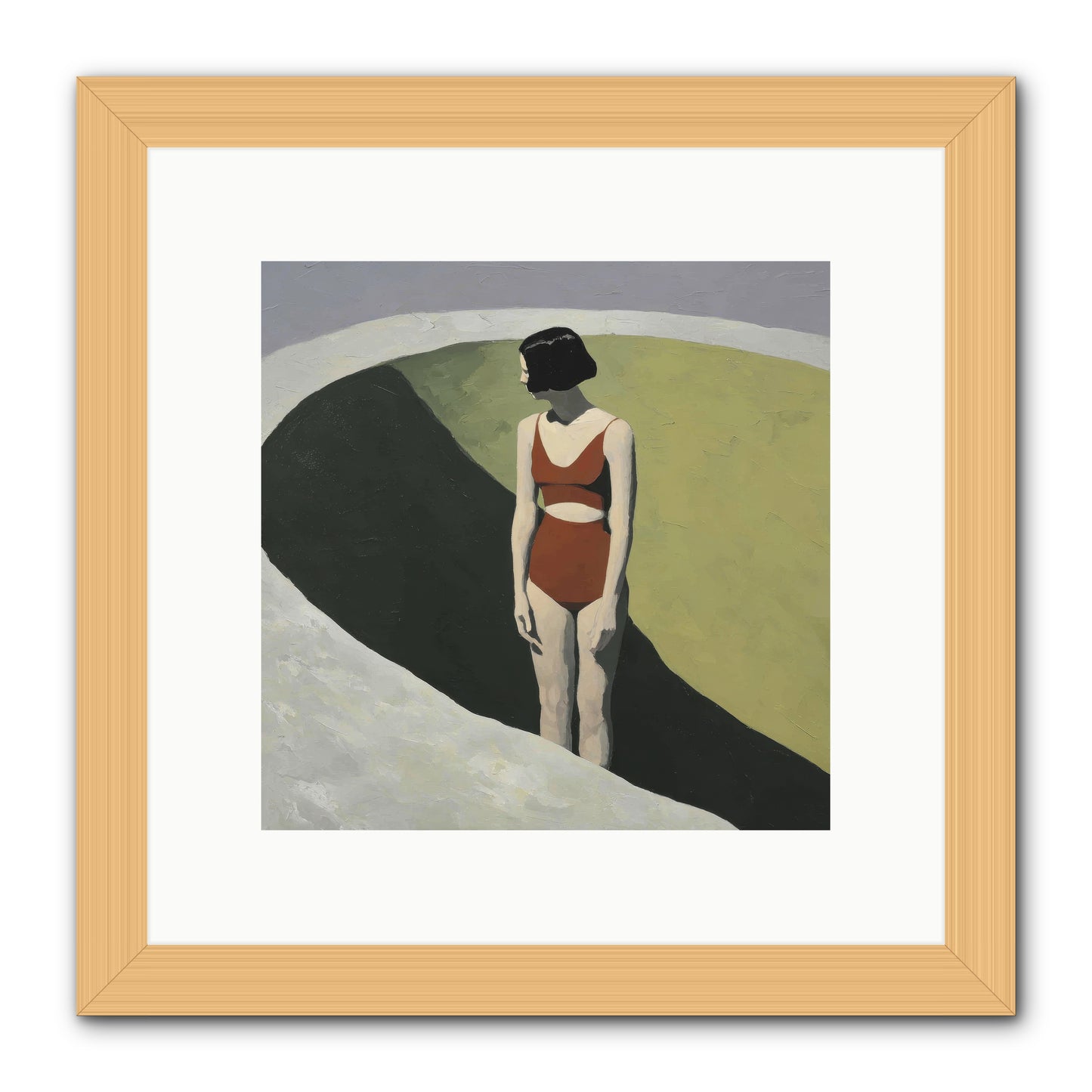 Where Solitude Meets Certainty -- Framed Print - Natural 10x10