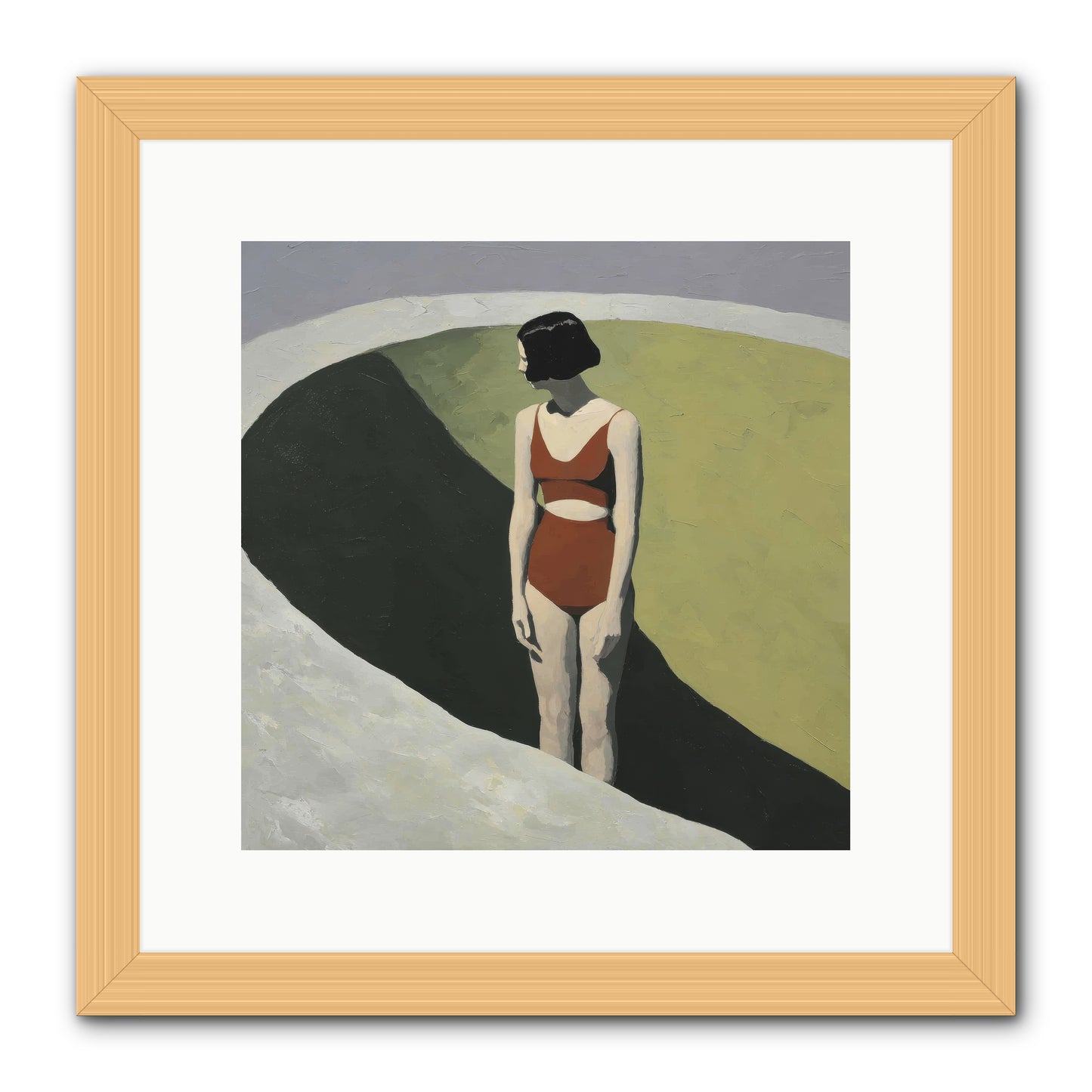 Where Solitude Meets Certainty -- Framed Print - Natural 12x12