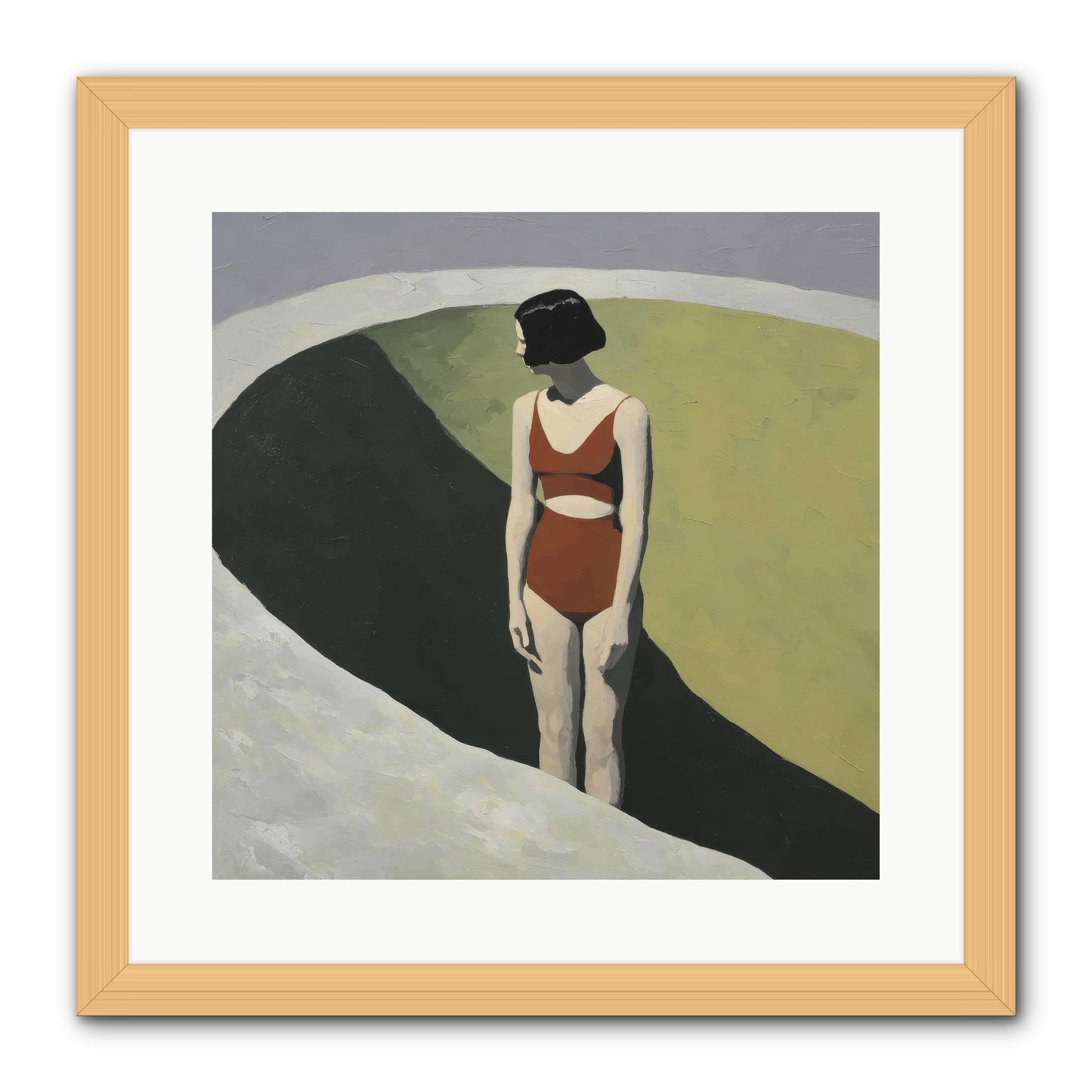 Where Solitude Meets Certainty -- Framed Print - Natural 16x16