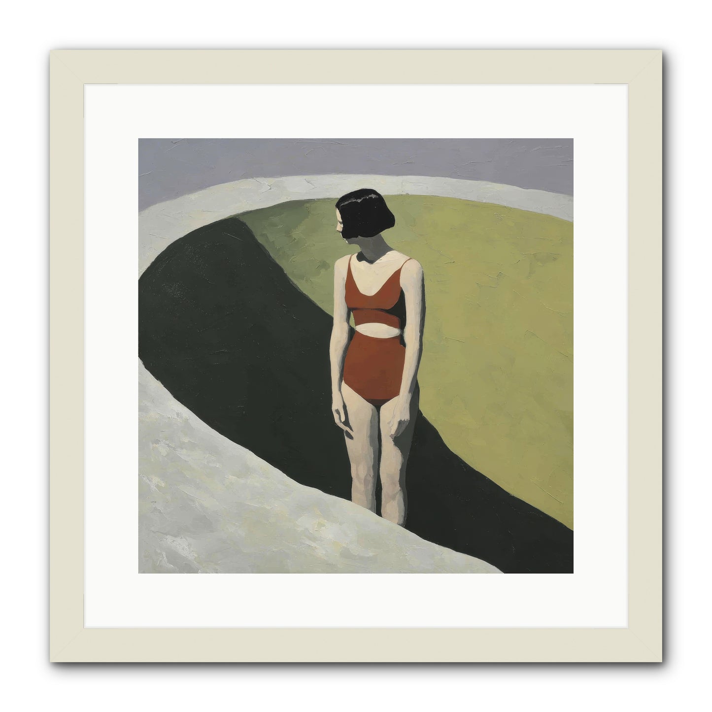Where Solitude Meets Certainty -- Framed Print - White 16x16