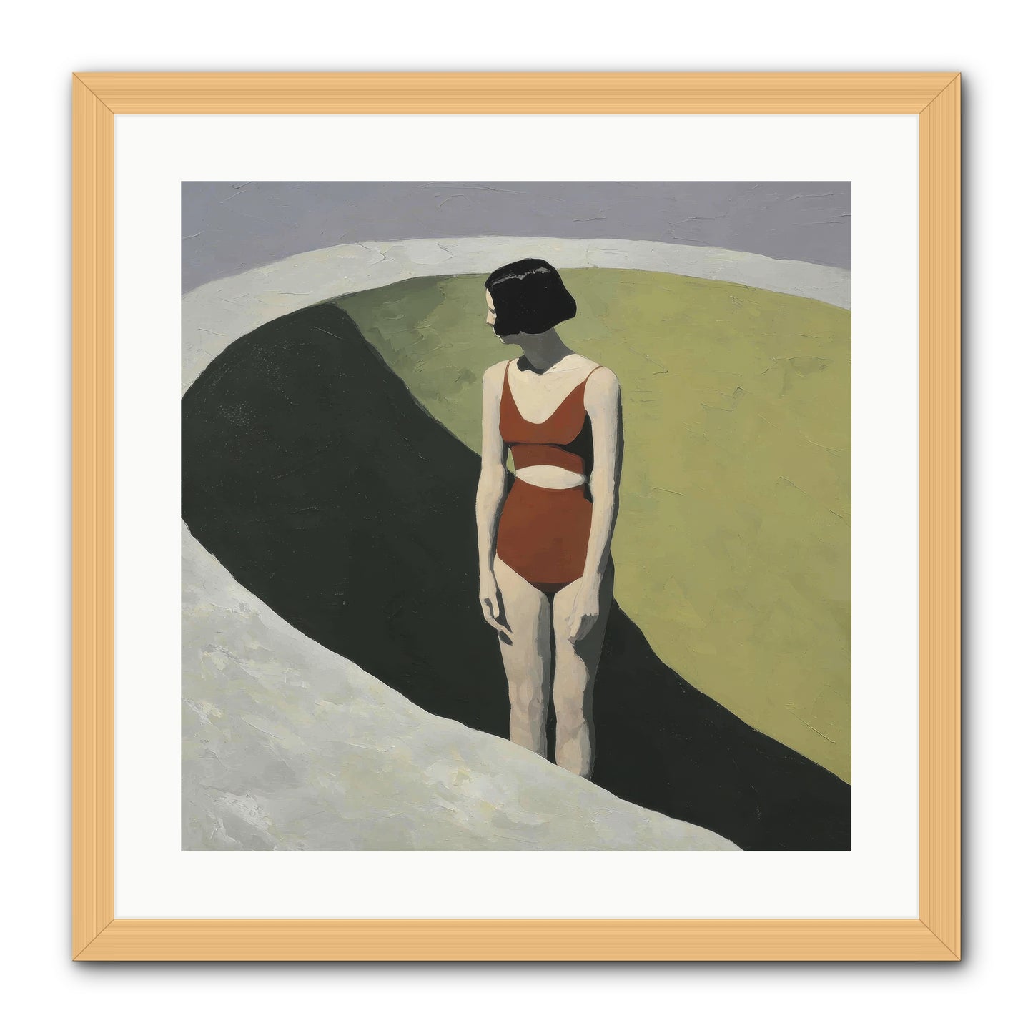 Where Solitude Meets Certainty -- Framed Print - Natural 20x20