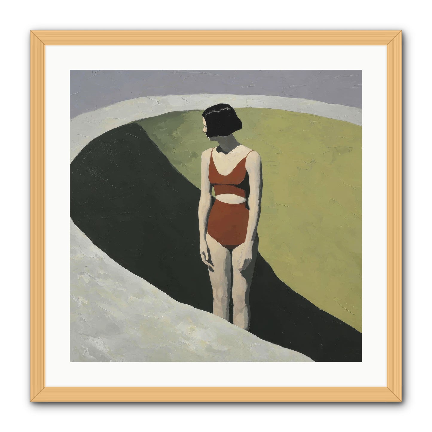 Where Solitude Meets Certainty -- Framed Print - Natural 24x24