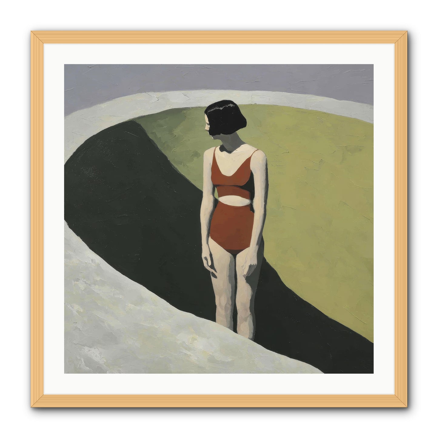Where Solitude Meets Certainty -- Framed Print - Natural 30x30