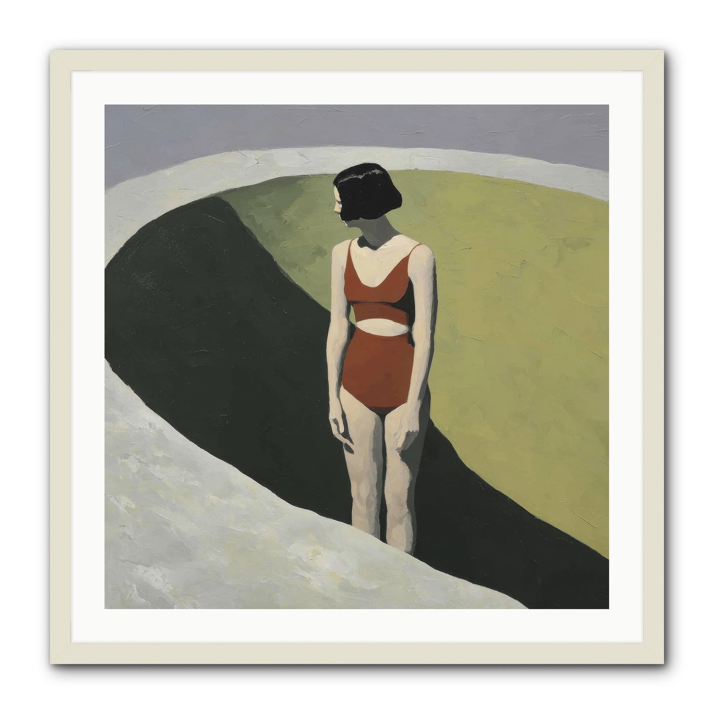 Where Solitude Meets Certainty -- Framed Print - White 30x30