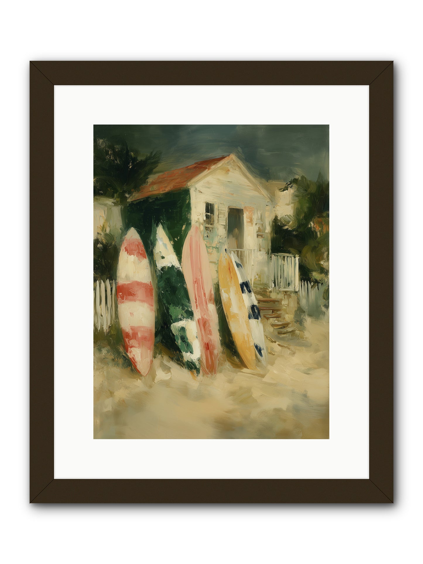Where Surfers Rest -- Framed Print - Black 12x16