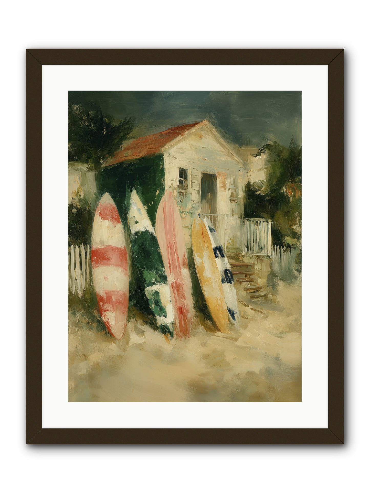 Where Surfers Rest -- Framed Print - Black 18x24