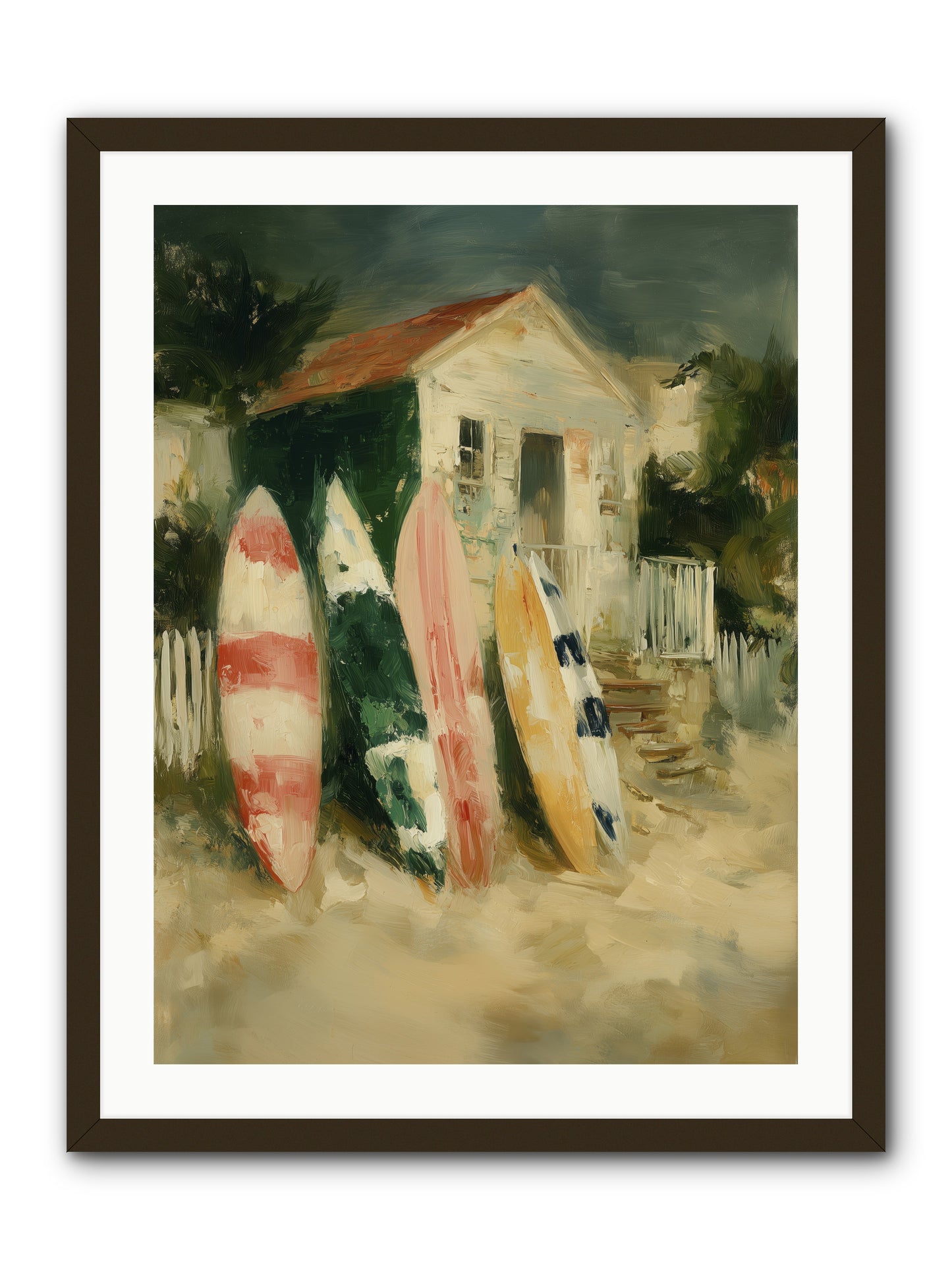 Where Surfers Rest -- Framed Print - Black 24x32