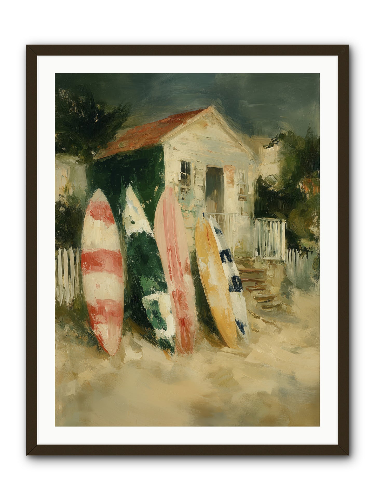 Where Surfers Rest -- Framed Print - Black 30x40