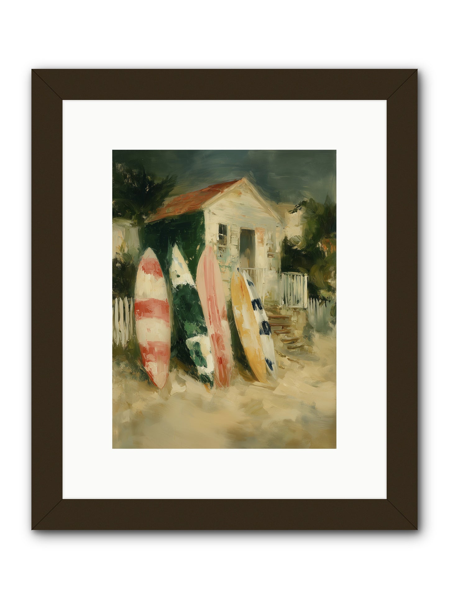 Where Surfers Rest -- Framed Print - Black 9x12