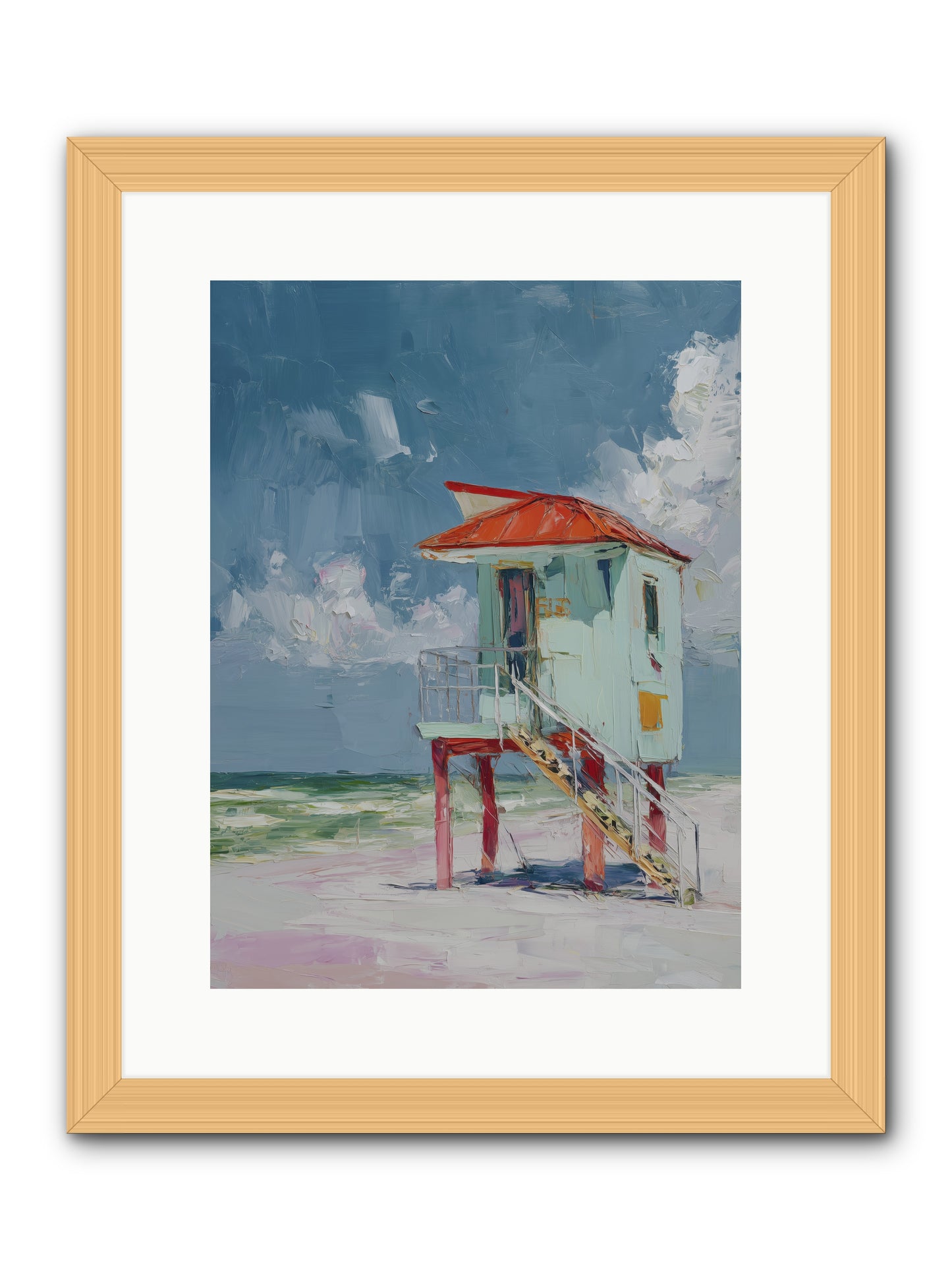 Where Tides Come Play -- Framed Print - Natural 12x16