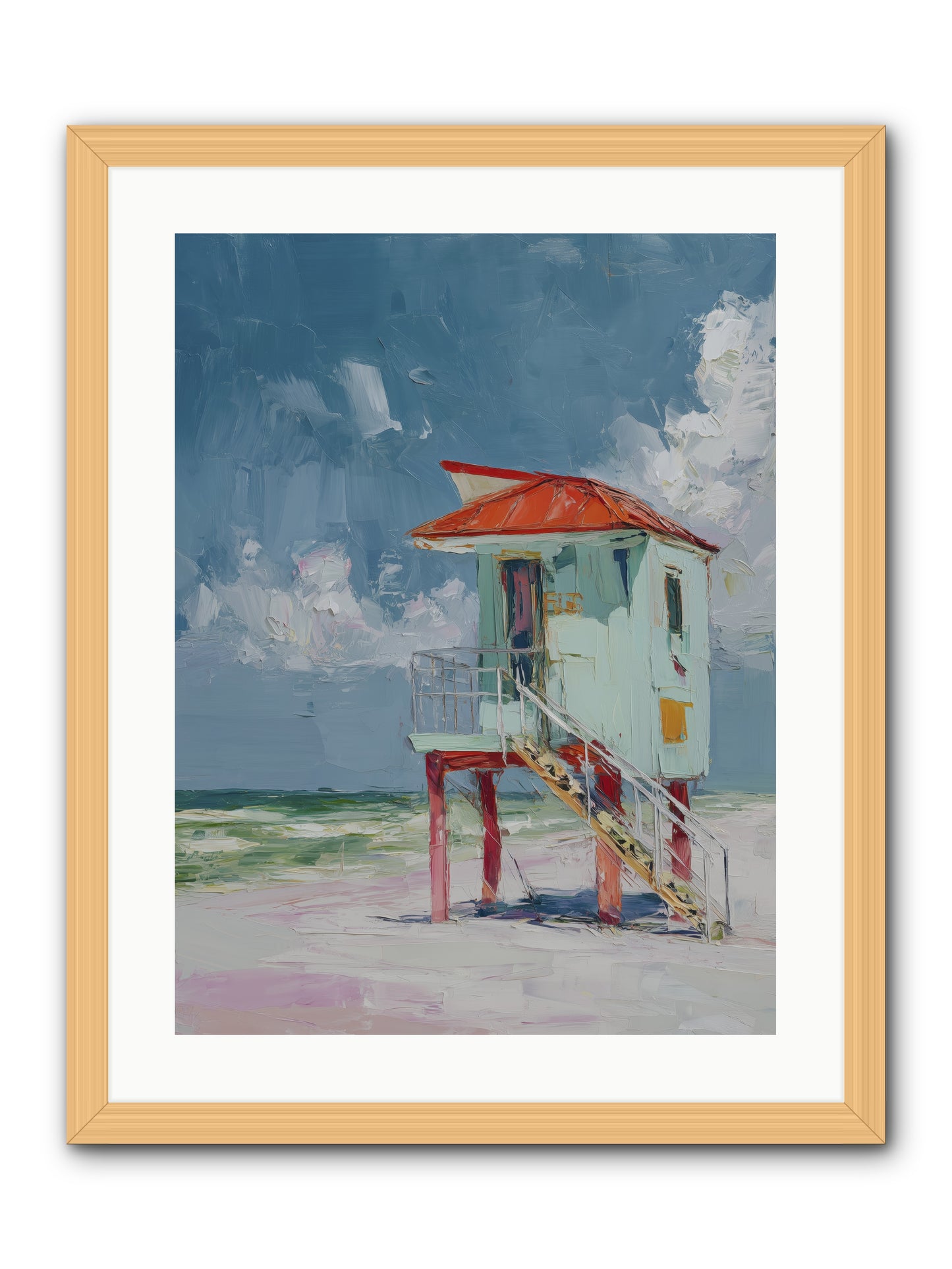 Where Tides Come Play -- Framed Print - Natural 18x24