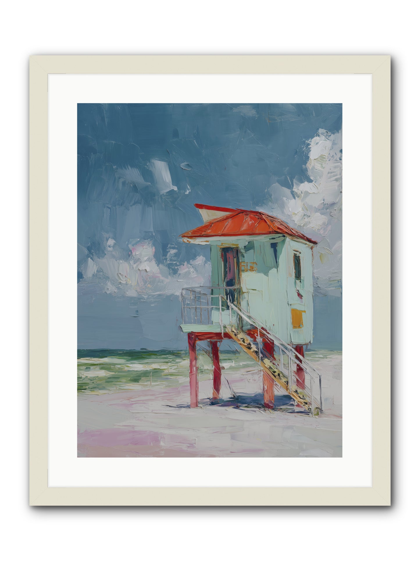 Where Tides Come Play -- Framed Print - White 18x24
