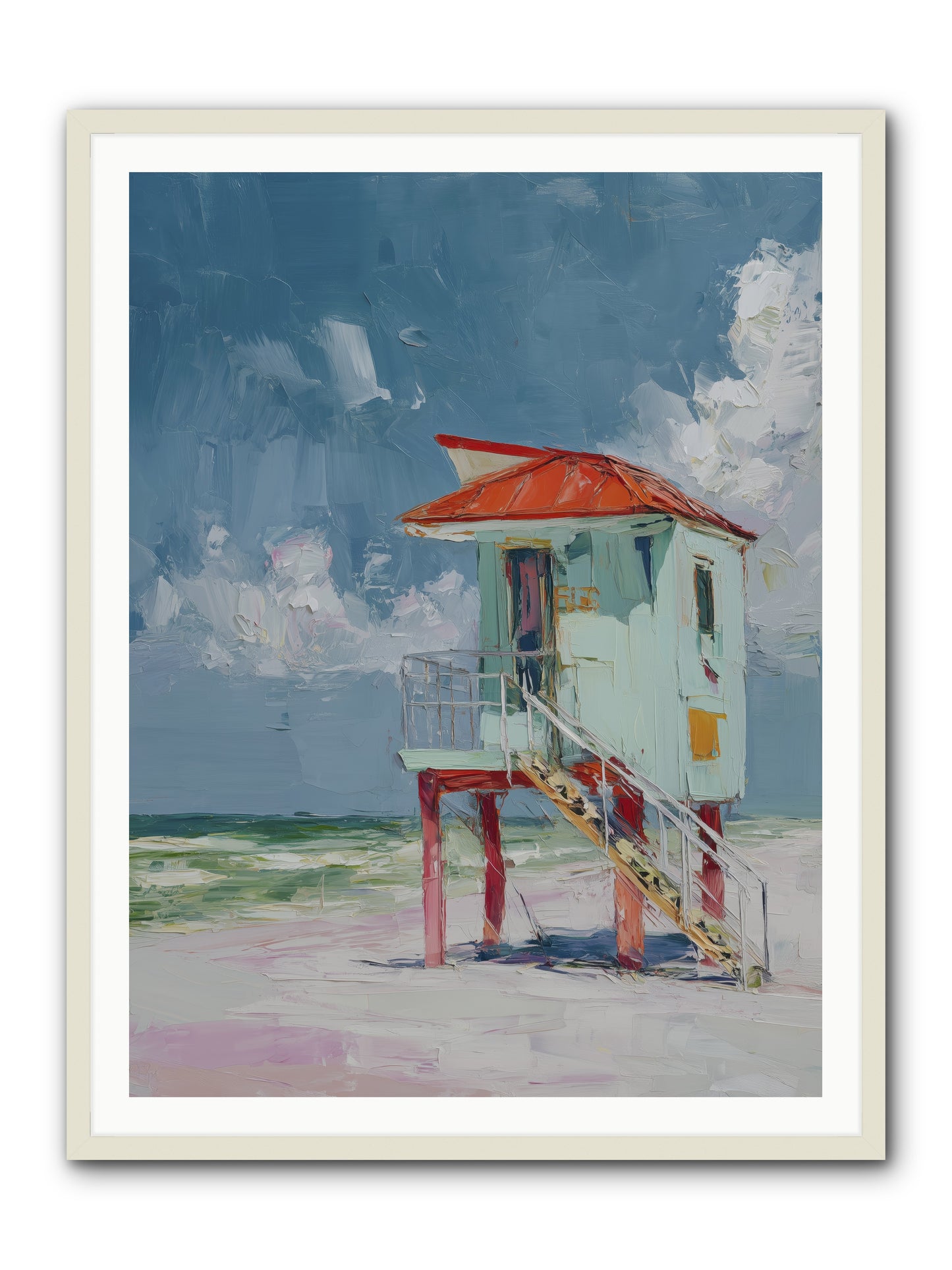 Where Tides Come Play -- Framed Print - White 36x48