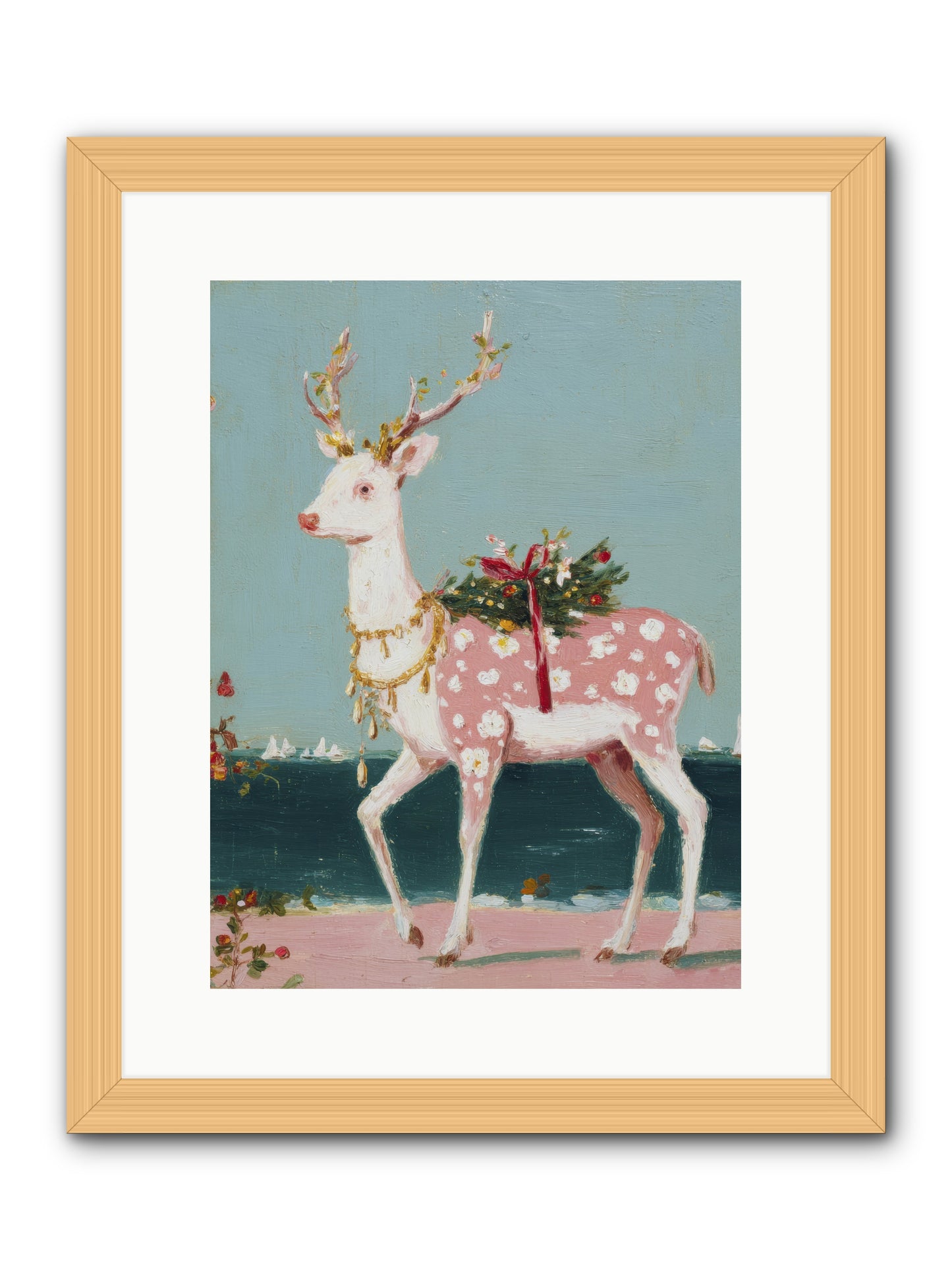 Where Tides Meet Tinsel -- Framed Print - Natural 12x16