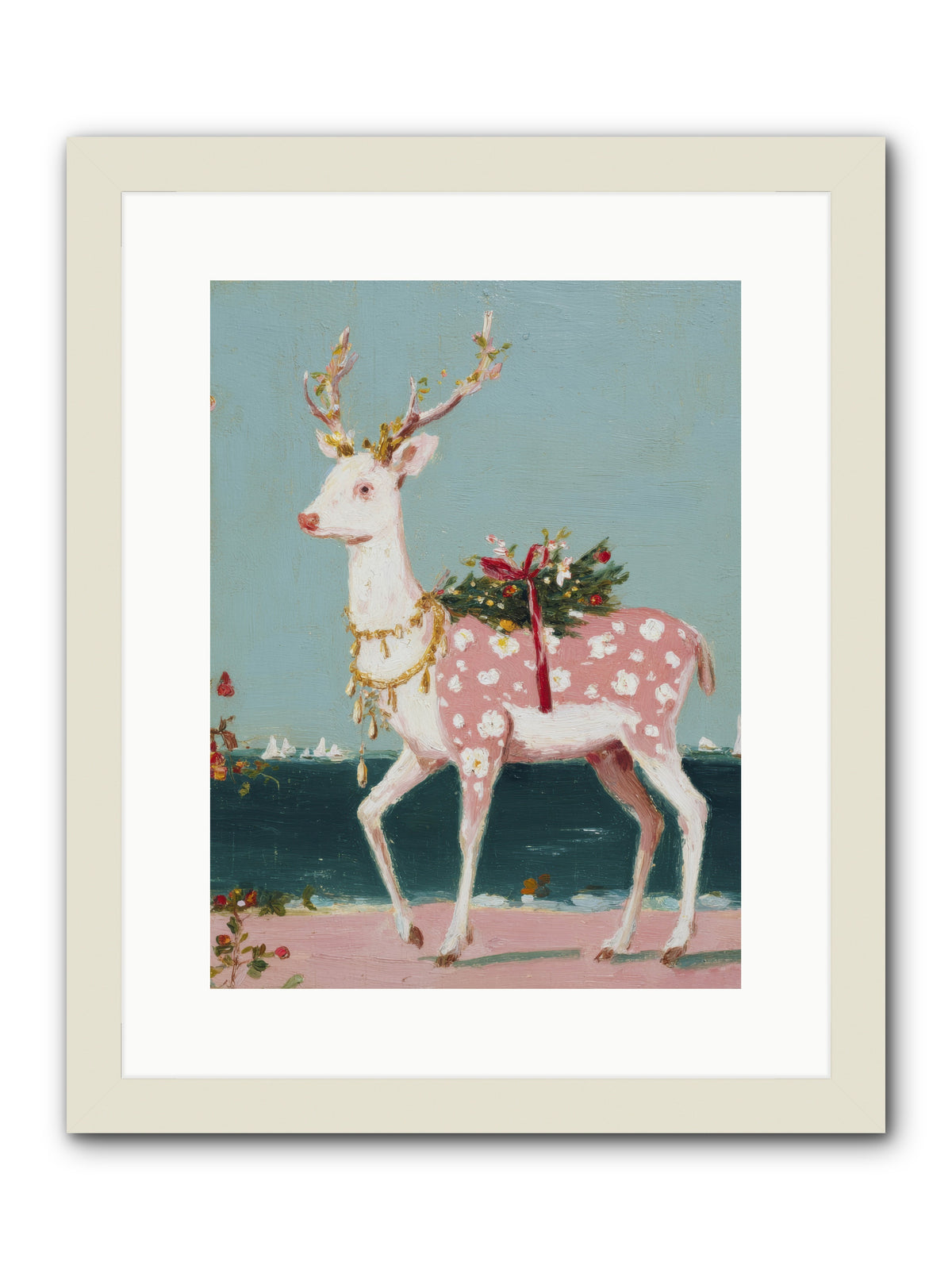 Where Tides Meet Tinsel -- Framed Print - White 12x16