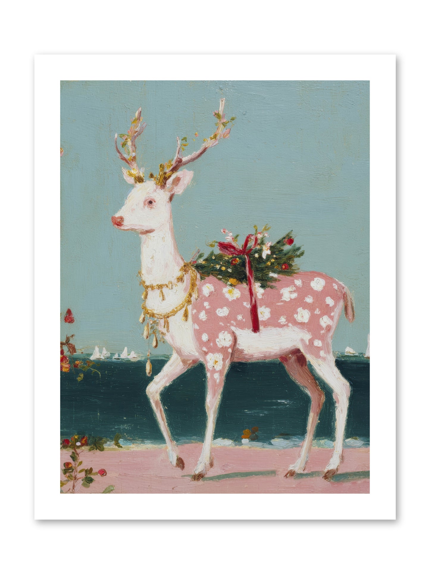 Where Tides Meet Tinsel -- Loose Canvas Print 12x16