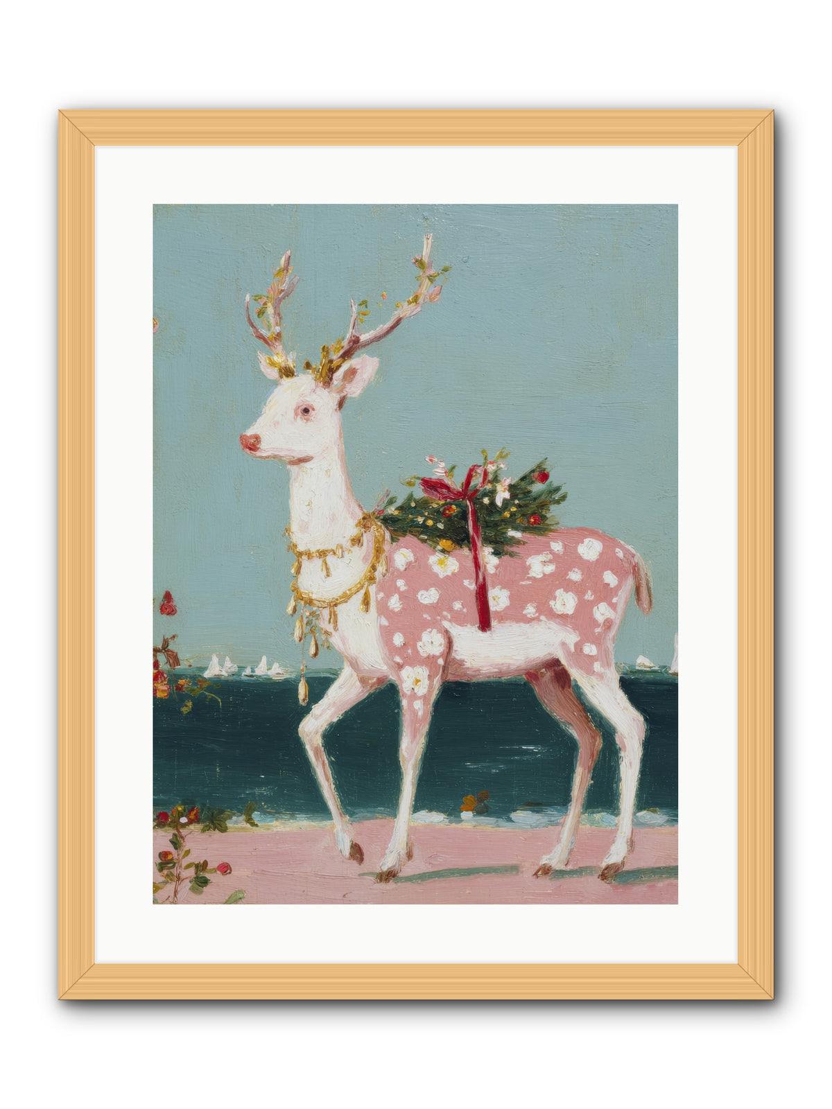 Where Tides Meet Tinsel -- Framed Print - Natural 18x24
