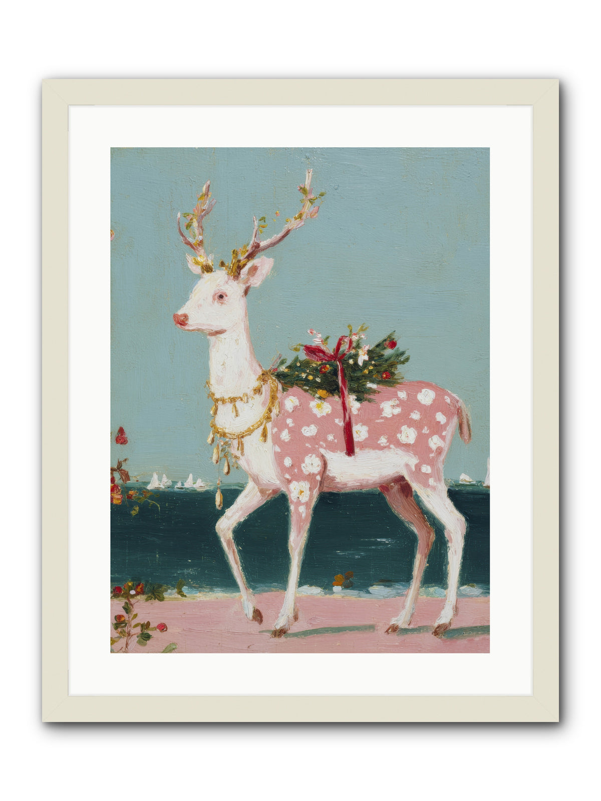 Where Tides Meet Tinsel -- Framed Print - White 18x24