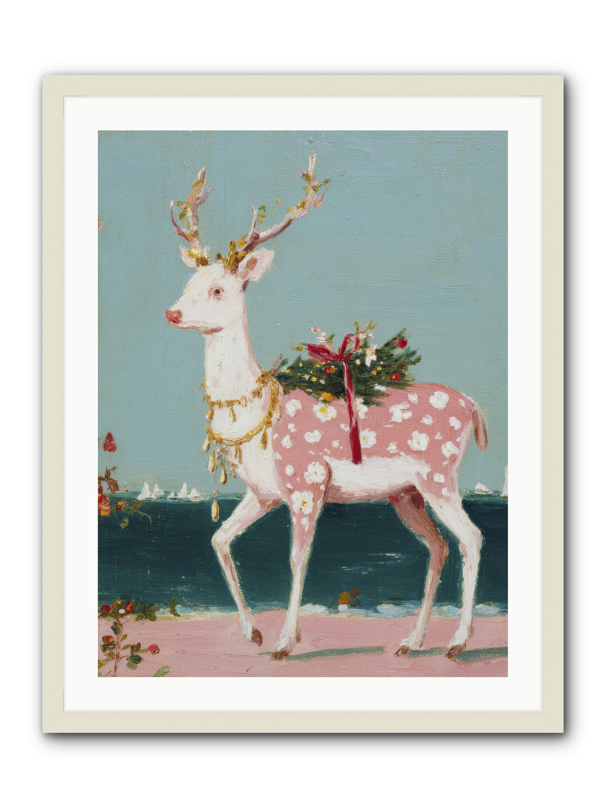 Where Tides Meet Tinsel -- Framed Print - White 24x32