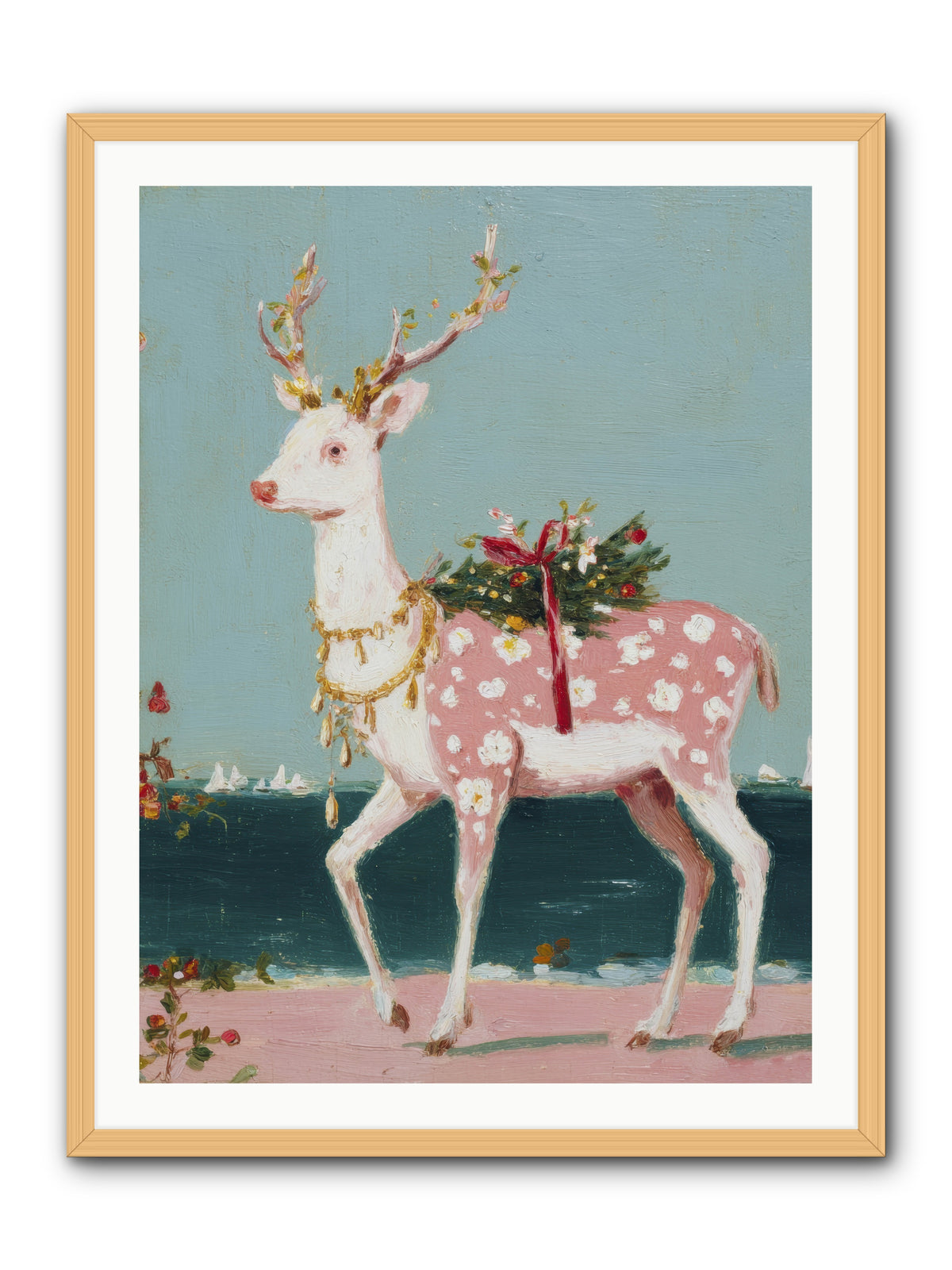 Where Tides Meet Tinsel -- Framed Print - Natural 30x40