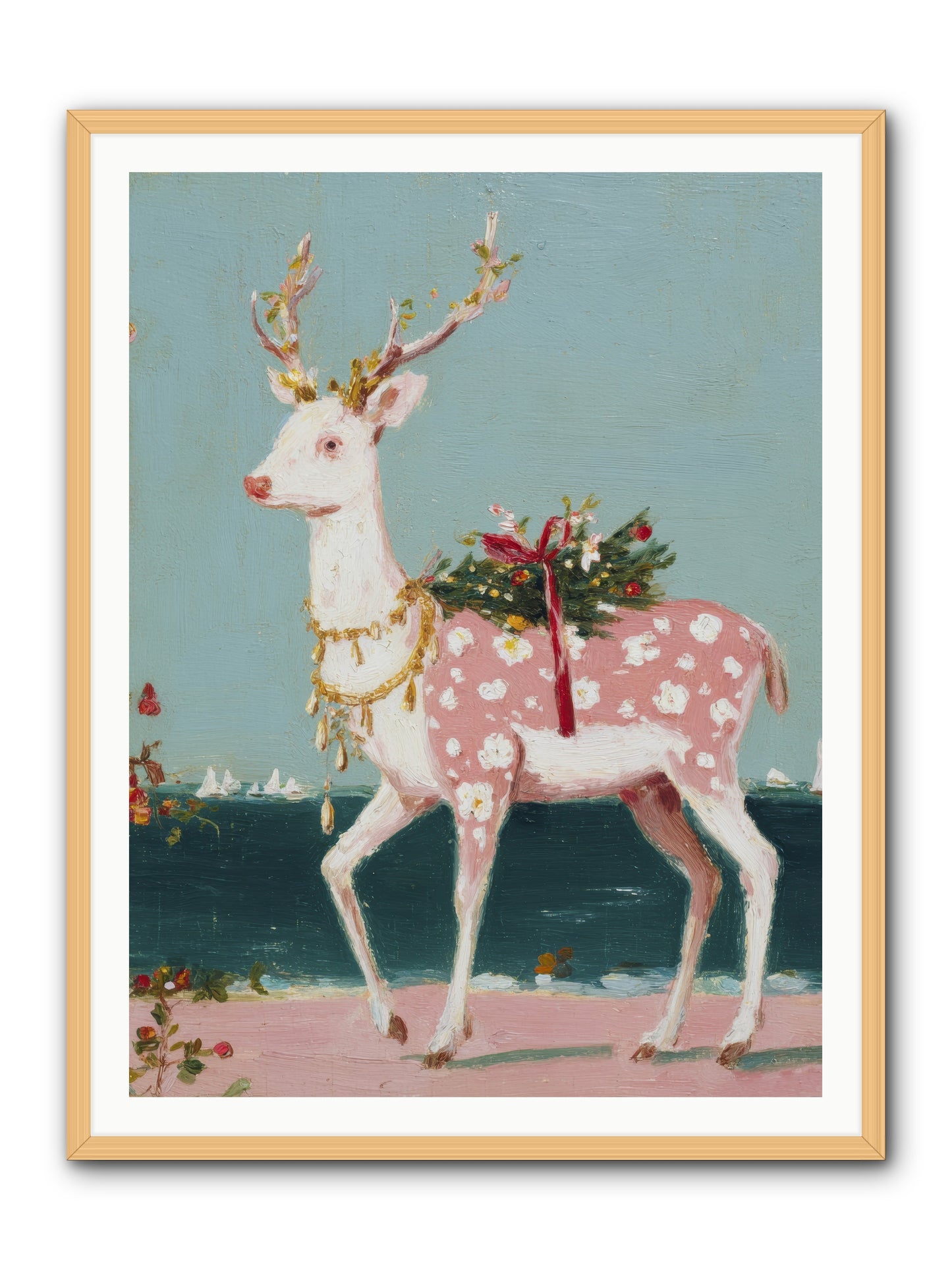 Where Tides Meet Tinsel -- Framed Print - Natural 36x48