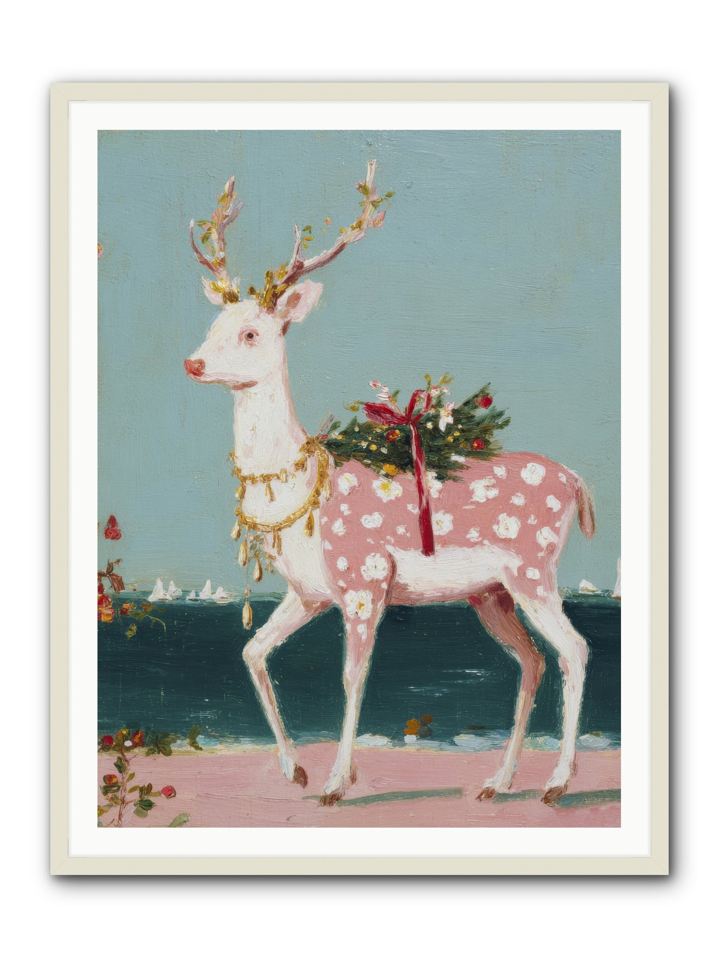 Where Tides Meet Tinsel -- Framed Print - White 36x48