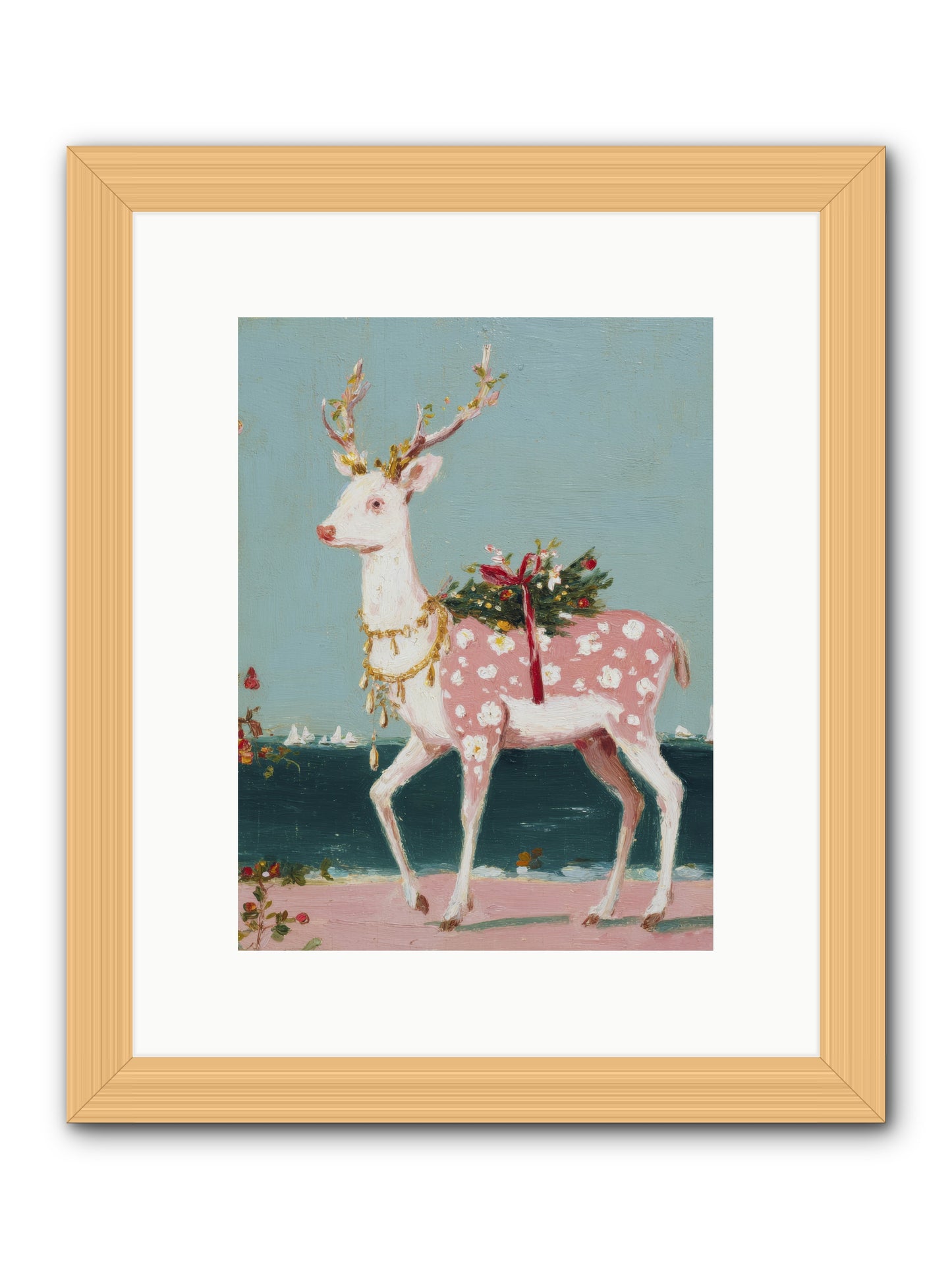 Where Tides Meet Tinsel -- Framed Print - Natural 9x12