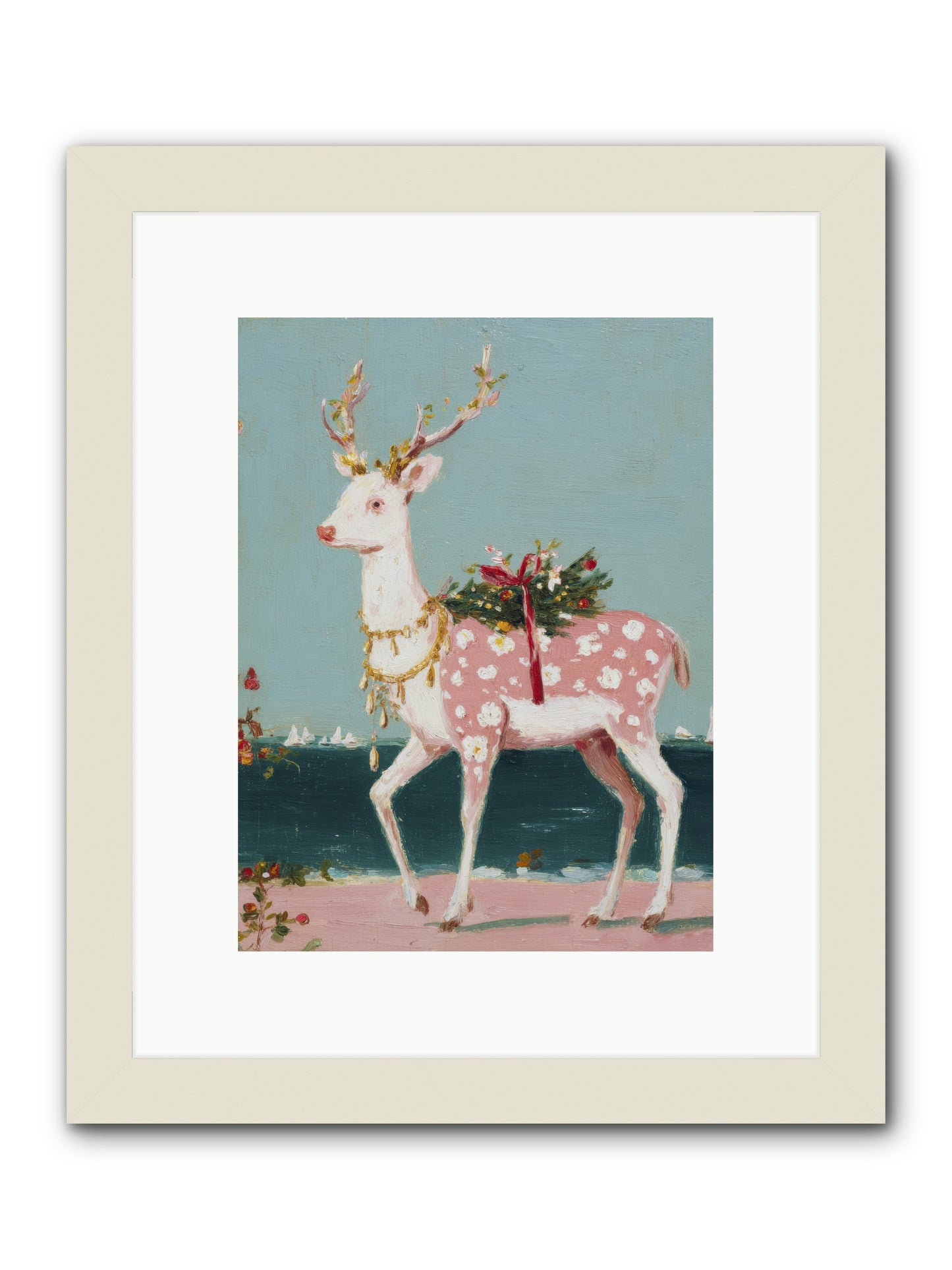 Where Tides Meet Tinsel -- Framed Print - White 9x12