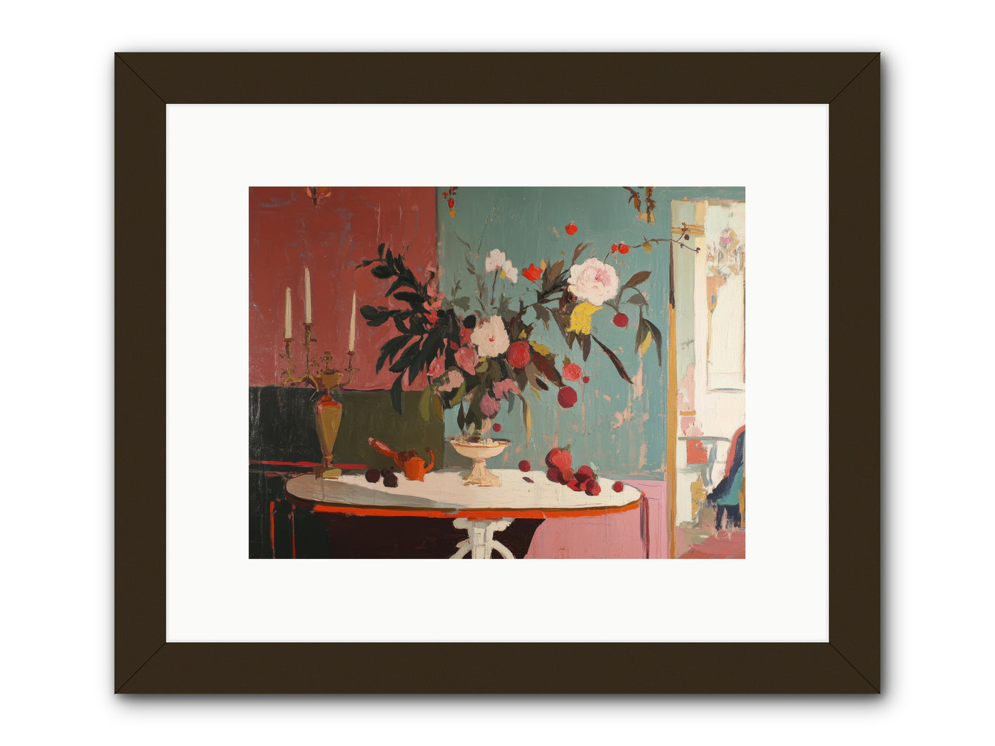 Where blossoms linger -- Framed Print - Black 12x9
