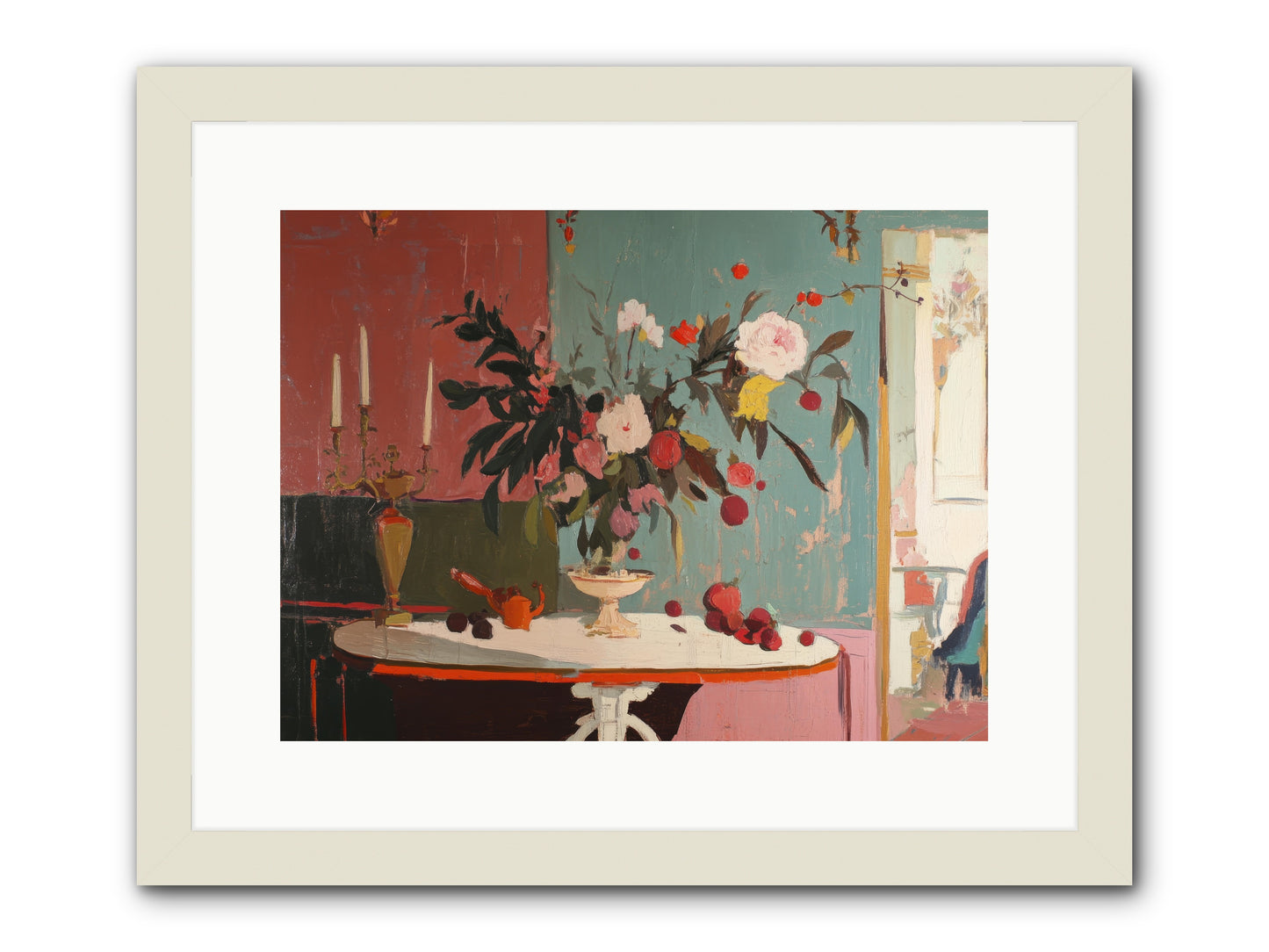 Where blossoms linger -- Framed Print - White 16x12